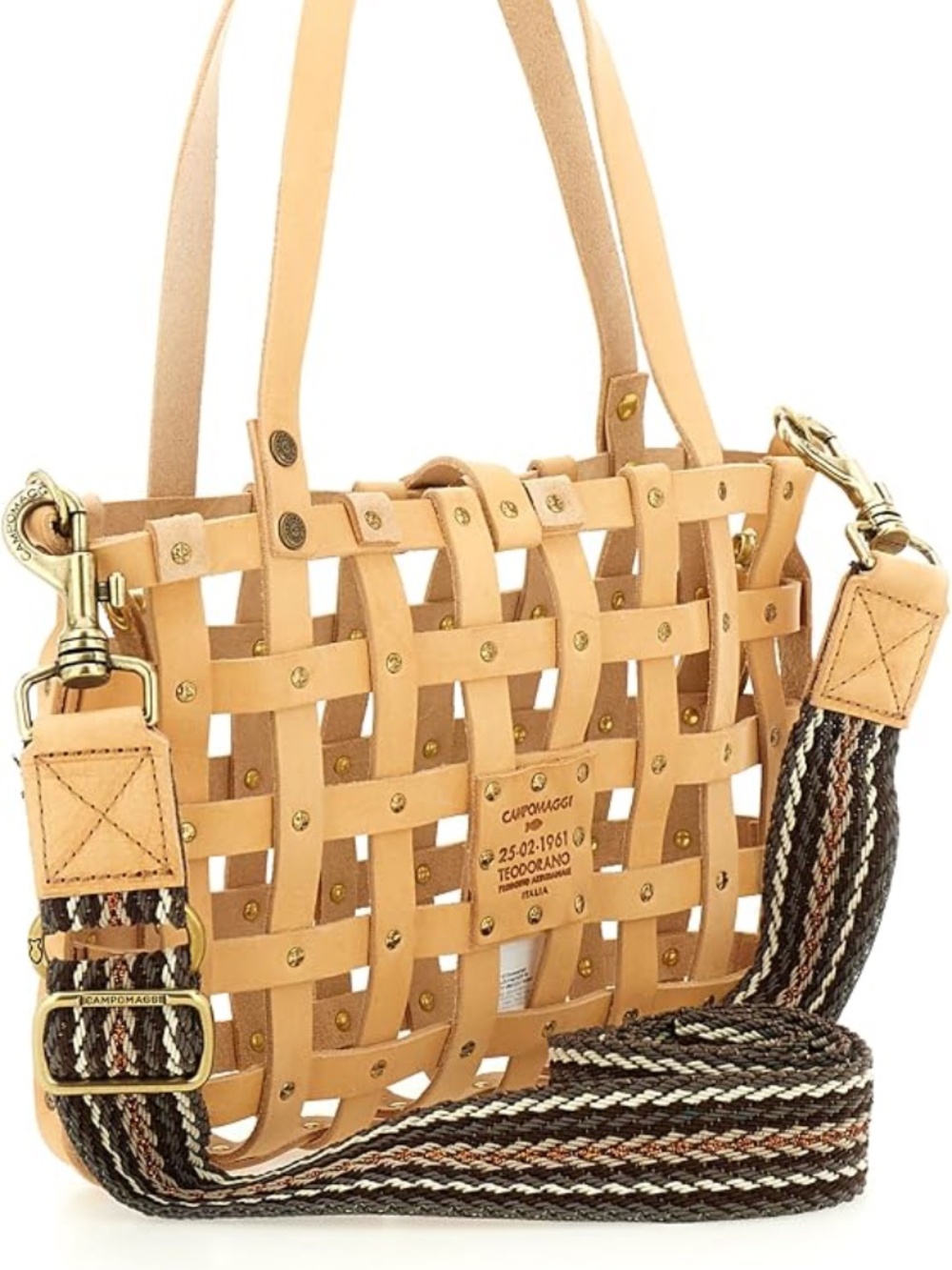 CAMPOMAGGI "VALERIA" Small Shopping Bag in woven cowhide leather - Picture 4 of 8